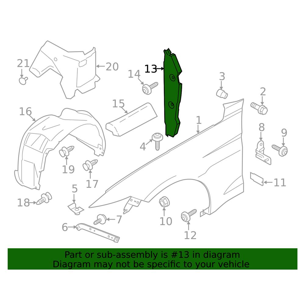 2015-23 Mustang Fender Insulator - RH Front