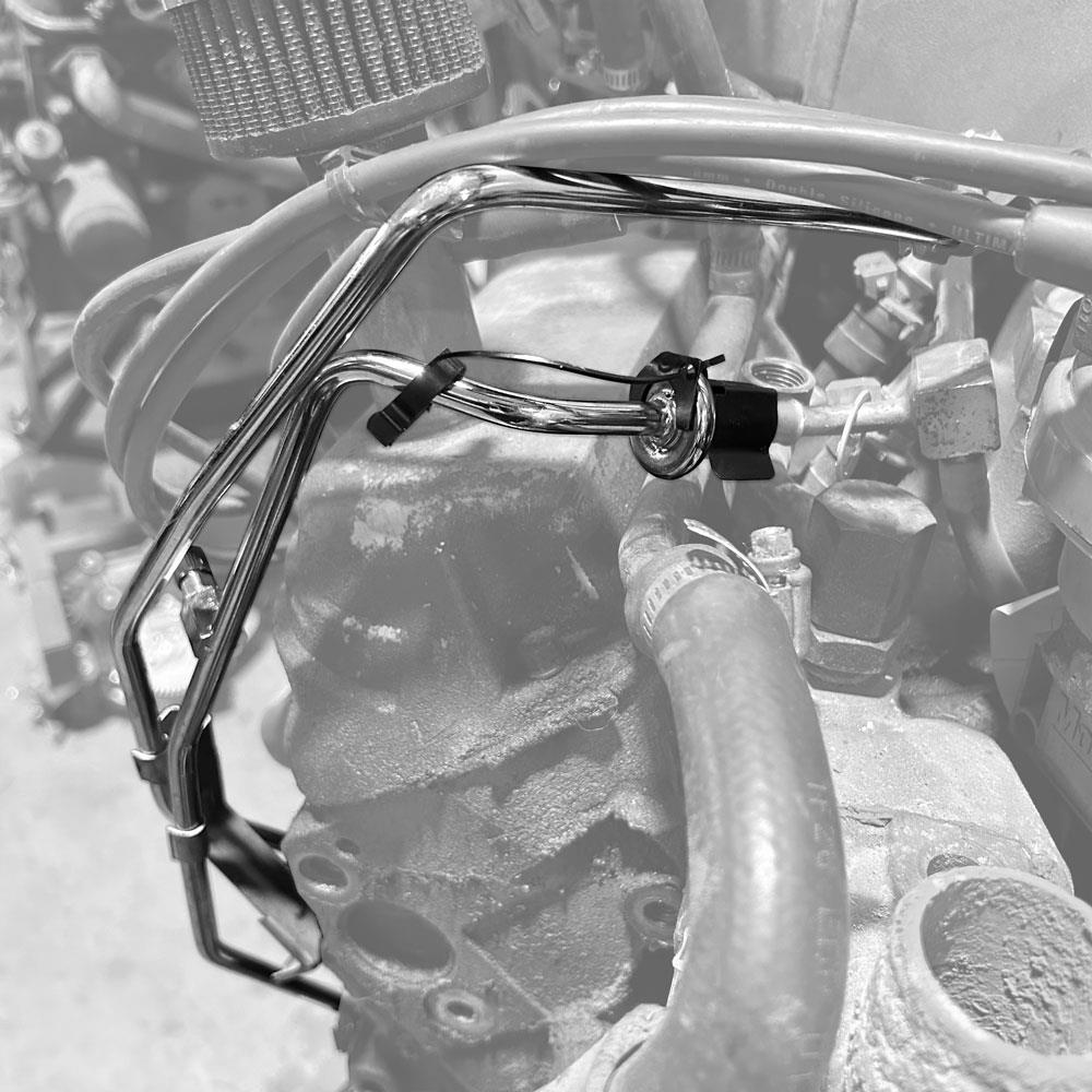 1986-93 Mustang Fuel Rail Extension Lines w/ Clips 5.0