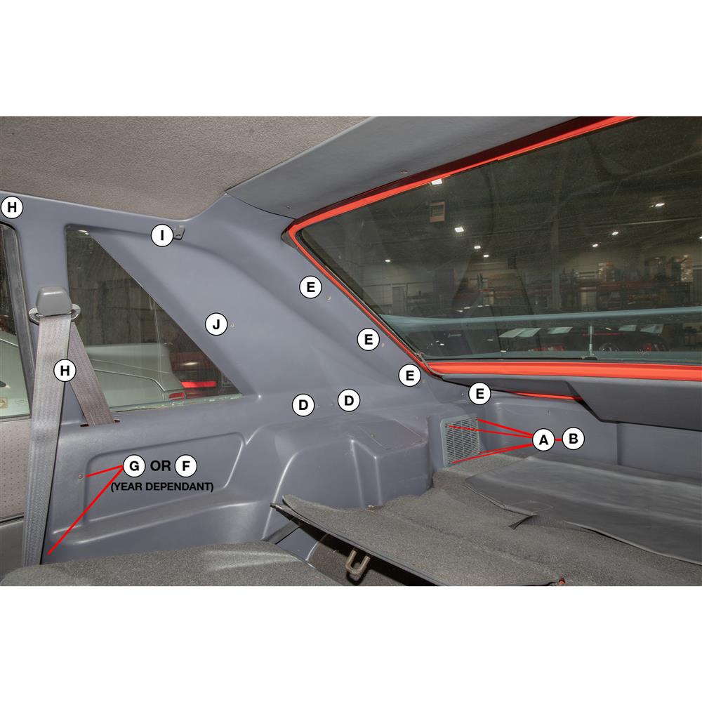 5.0 Resto Fox Body Mustang Hatchback Interior Panel Hardware Kit I 79-86