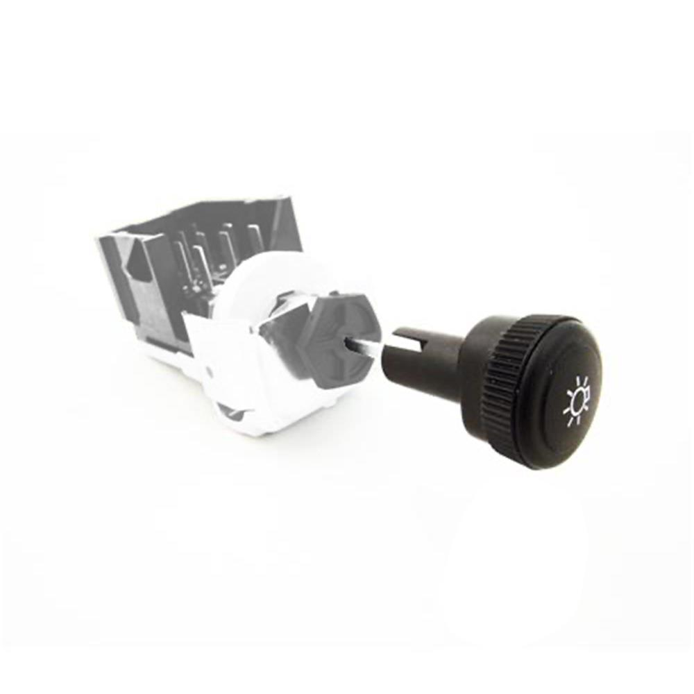 UPR Black Headlight Knob With Bulb Logo For 1994-2004 Ford Mustang GT, Cobra, Bullitt