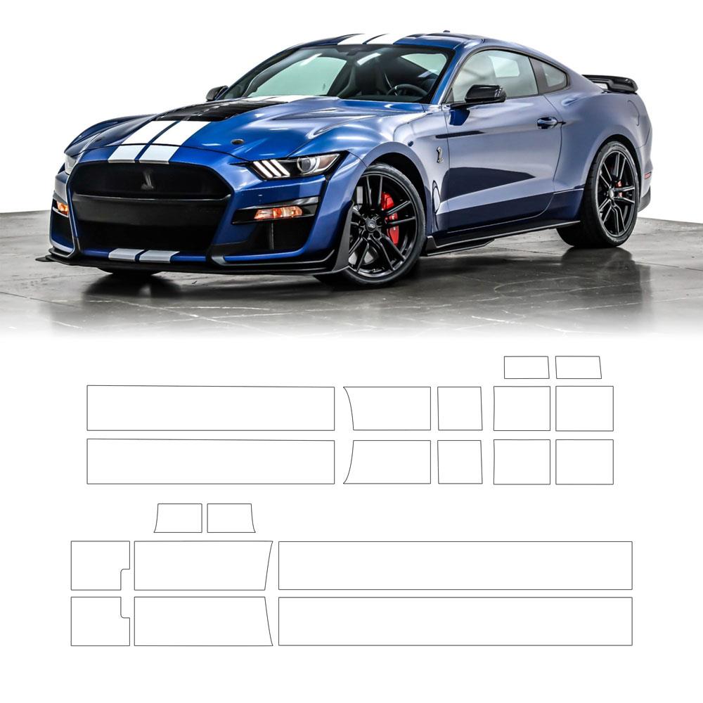 2020-22 Mustang Lemans Racing Stripe Kit - White GT500
