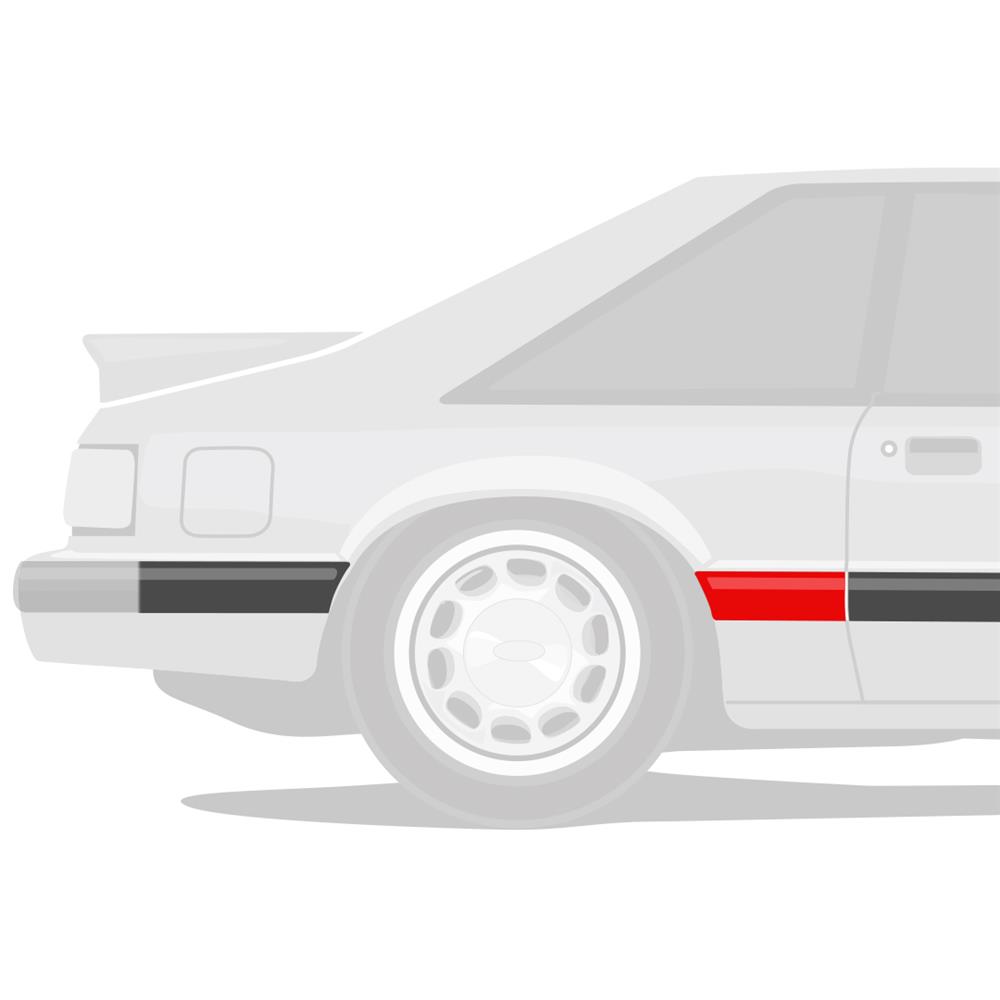 1987-93 Mustang LX Front of Quarter Panel Molding - RH