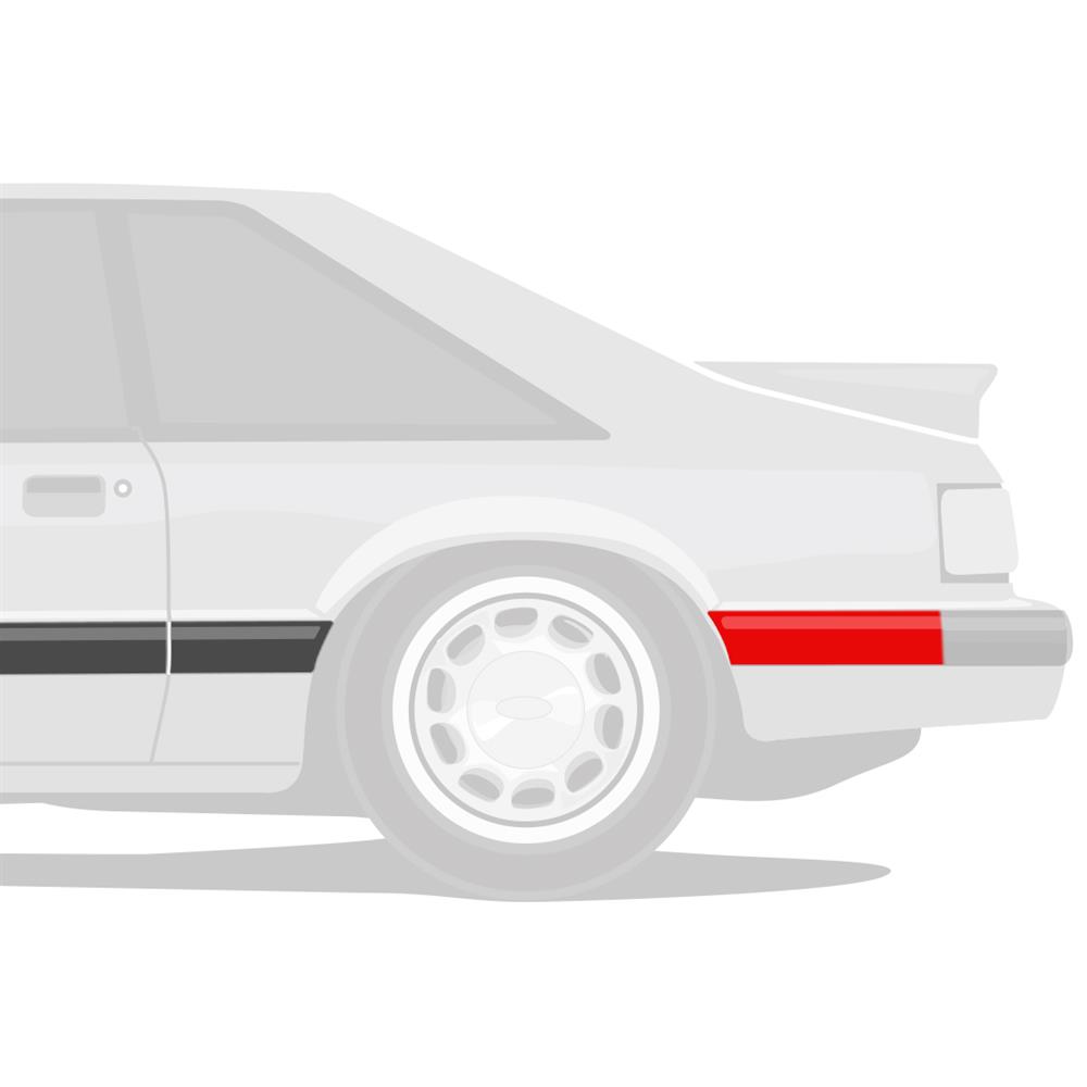 1987-93 Mustang LX Rear of Quarter Panel Molding - LH