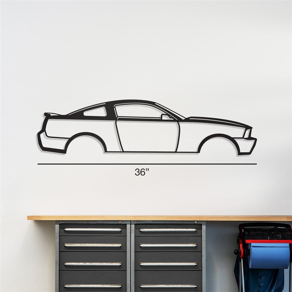 2005-2009 Mustang Coupe Silhouette Metal Wall Art