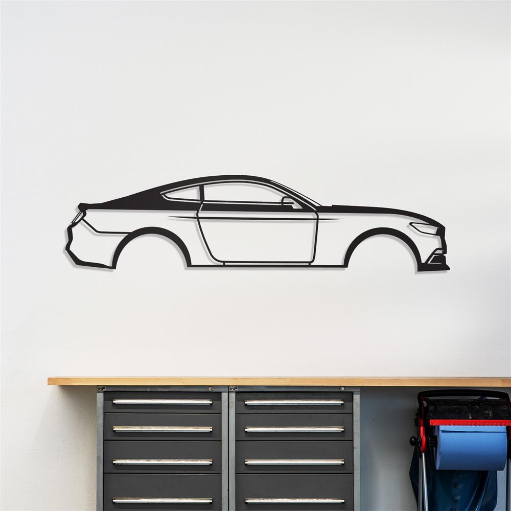 2015-2017 Mustang Coupe Silhouette Metal Wall Art