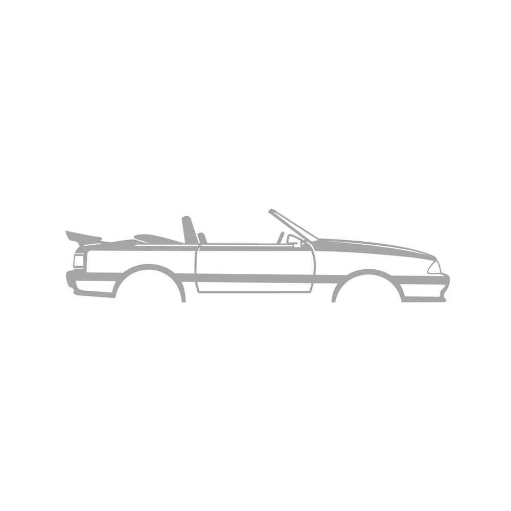 1987-93 Mustang Silhouette Metal Wall Art - Convertible With Wing