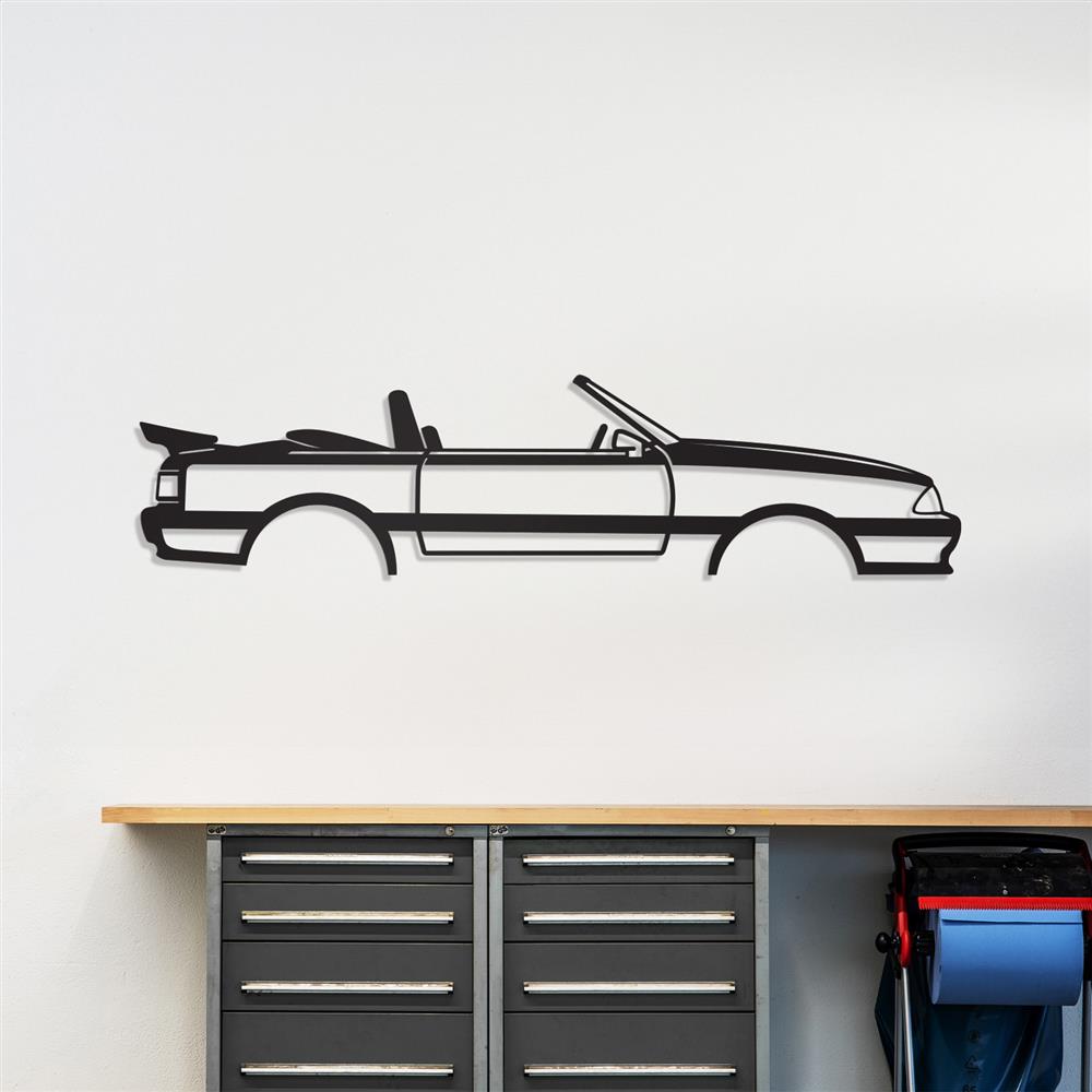 1987-93 Mustang Silhouette Metal Wall Art - Convertible With Wing