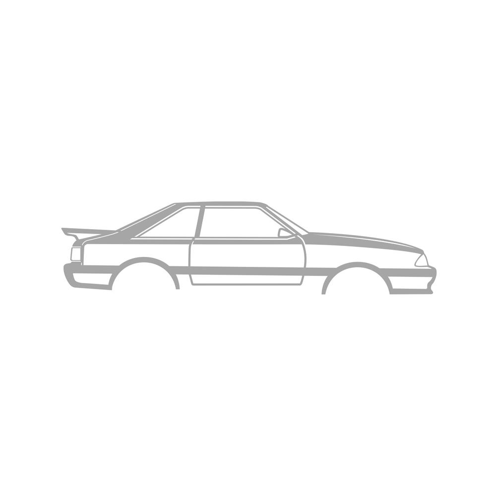 1987-93 Mustang Silhouette Metal Wall Art - Hatchback With Wing