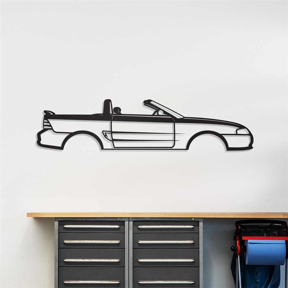 1994-1998 Mustang Convertible Silhouette Metal Wall Art