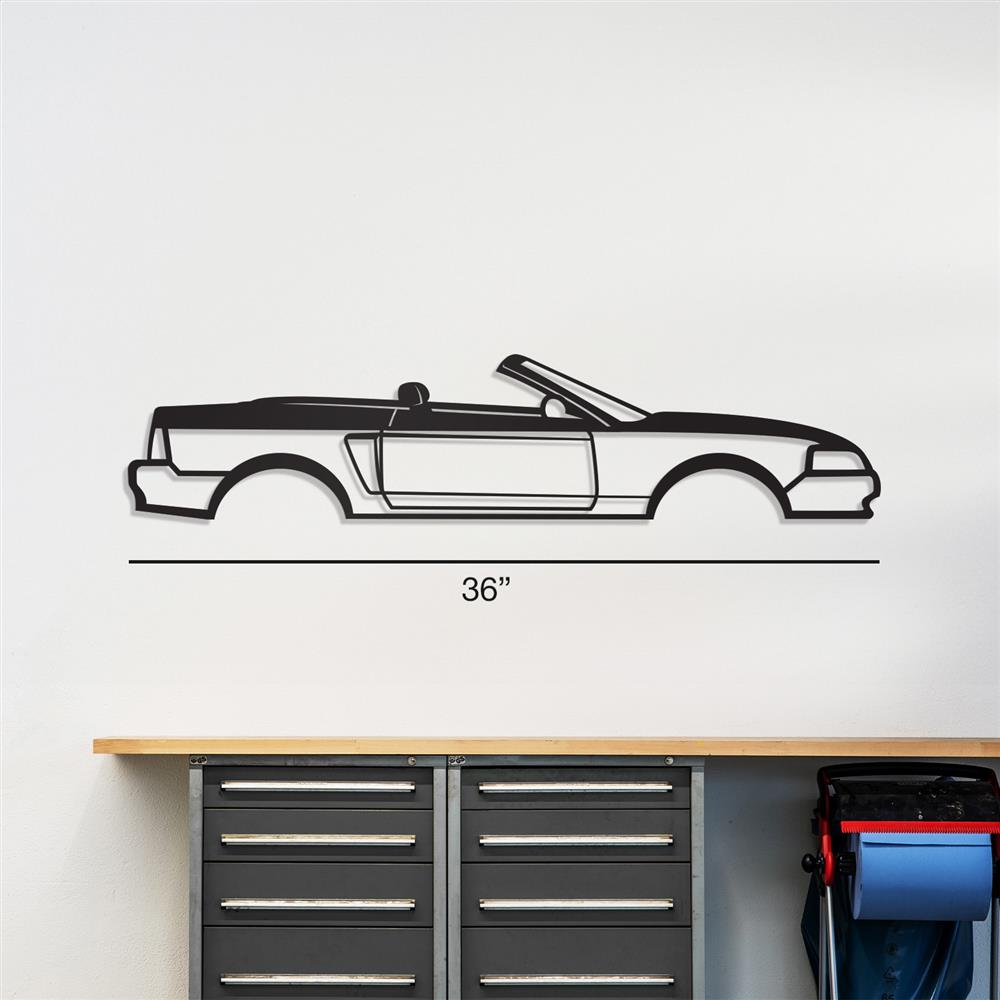 1999-2004 Mustang Convertible Silhouette Metal Wall Art