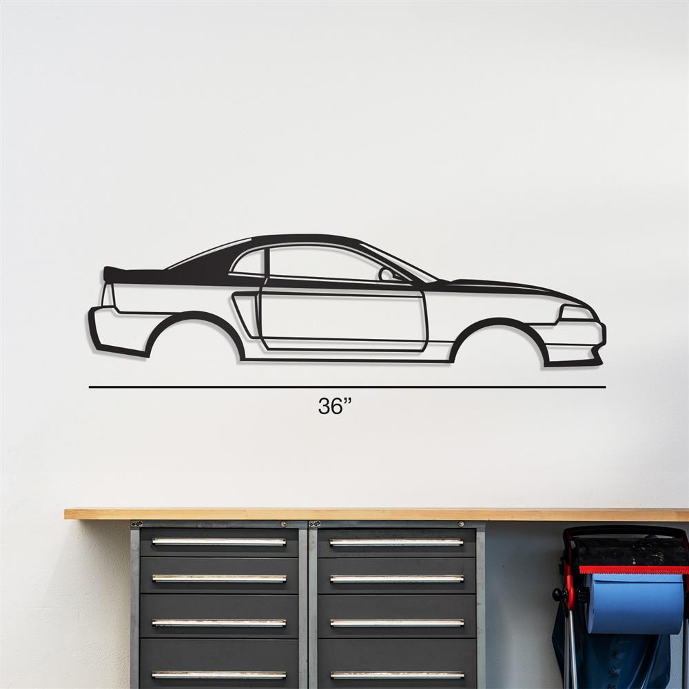 1999-2004 Mustang Coupe Silhouette Metal Wall Art