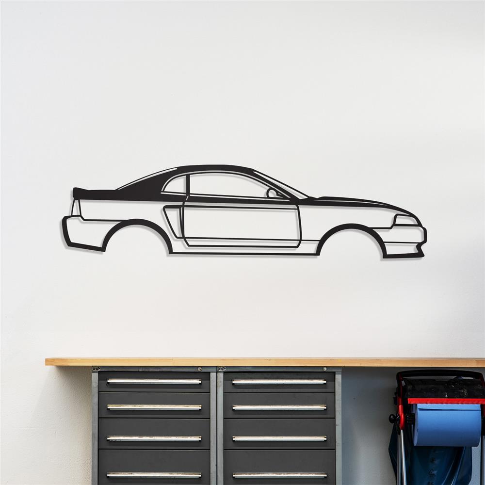1999-2004 Mustang Coupe Silhouette Metal Wall Art