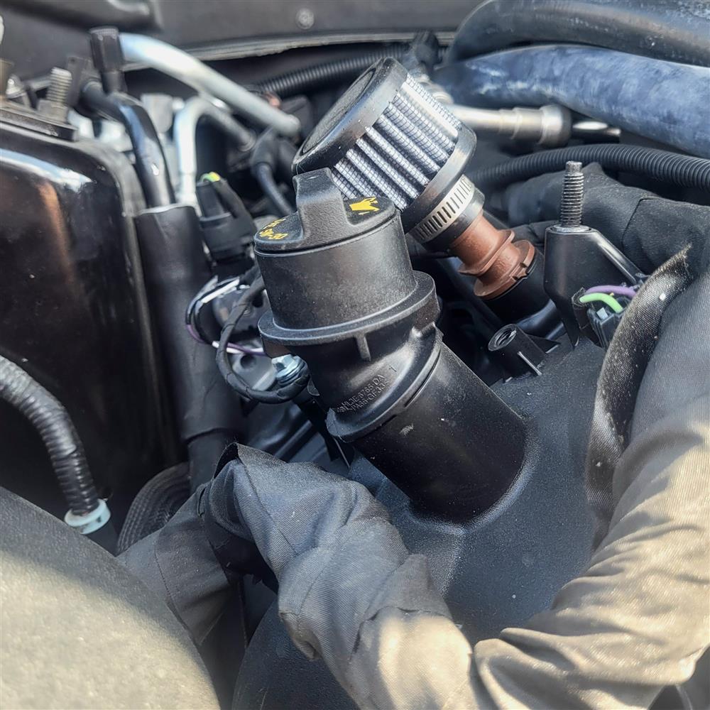 2018-23 Mustang Oil Fill Neck Extension without Engine Cover 5.0