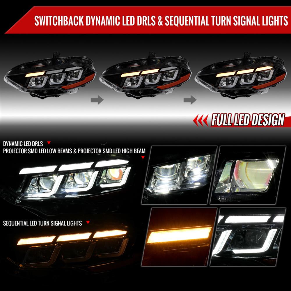 2018-23 Mustang S650 Style LED Projector Headlights