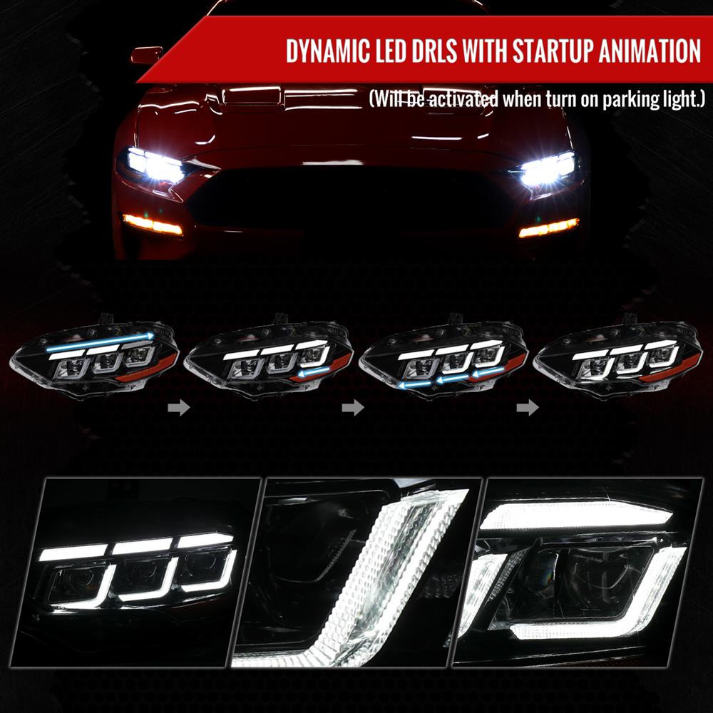 2018-23 Mustang S650 Style LED Projector Headlights