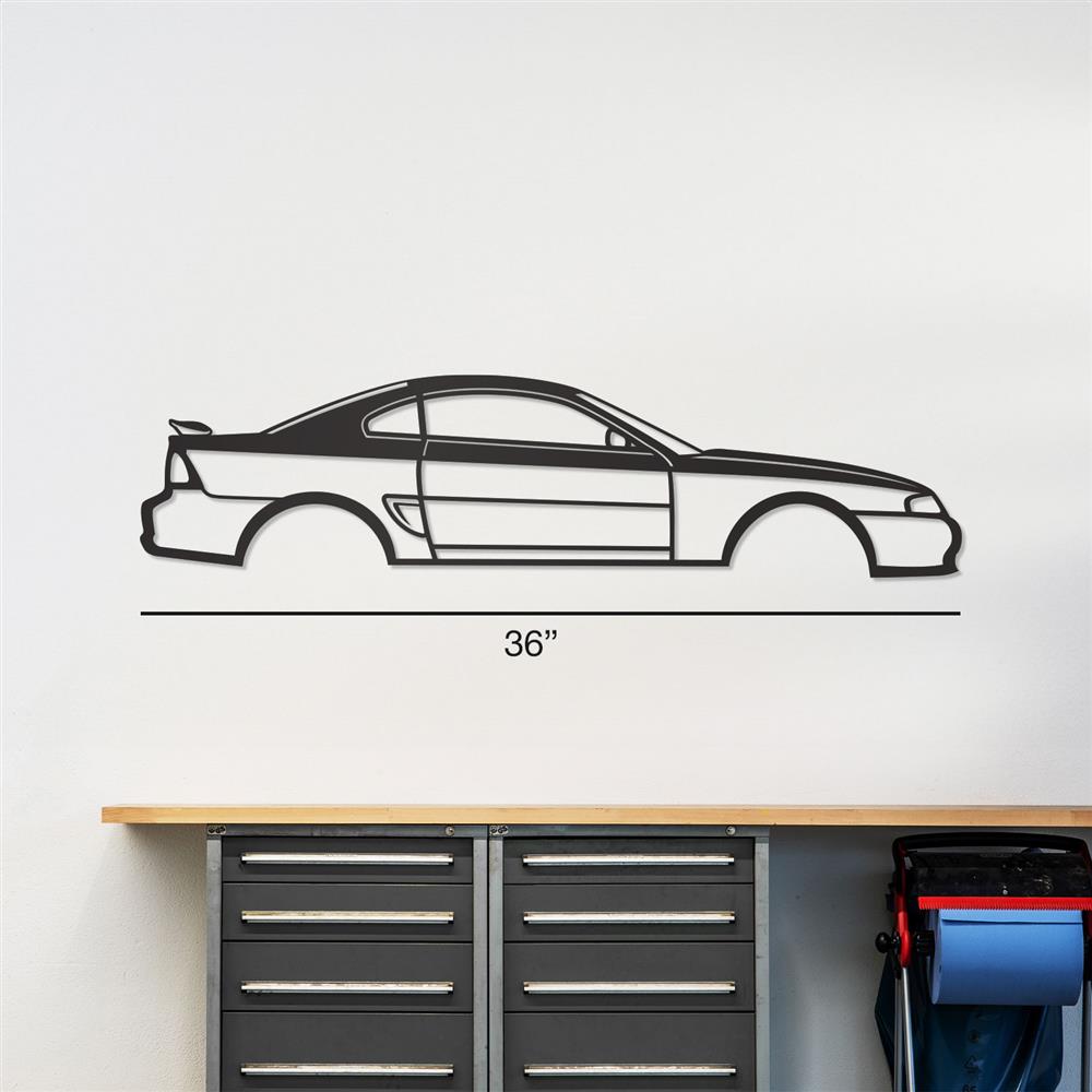 1994-1998 Mustang Coupe Silhouette Metal Wall Art