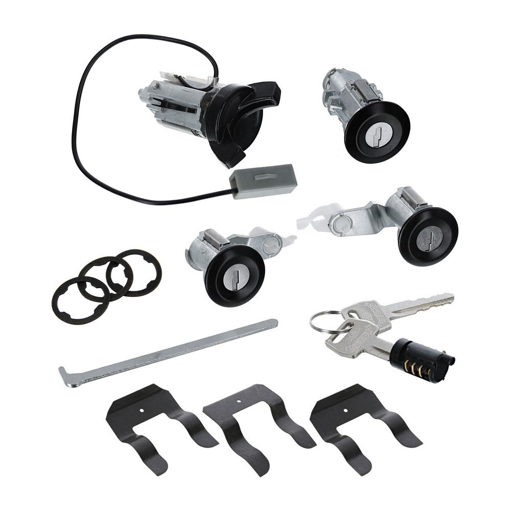 1979-93 Mustang Single Key Lock Conversion Kit  - Black Bezel
