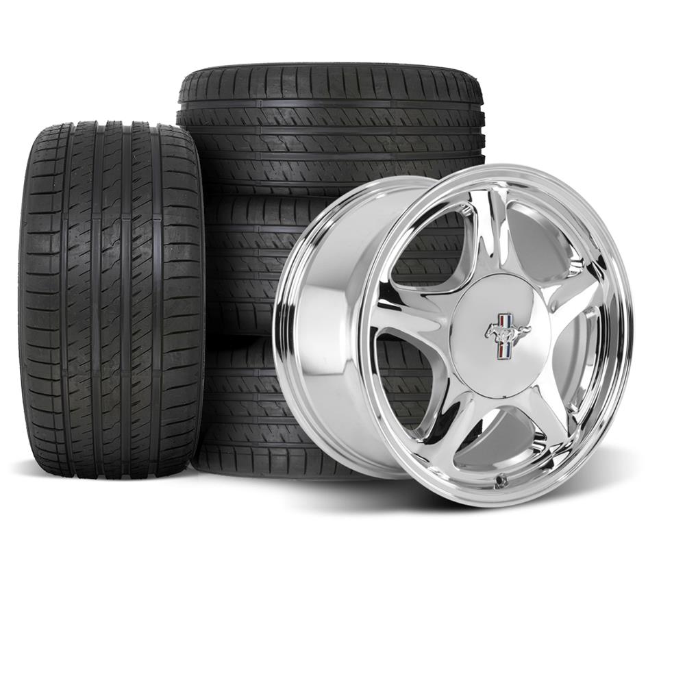 Mustang 4 Lug Pony Wheel & Sumitomo Tire Kit - 17x8/10
