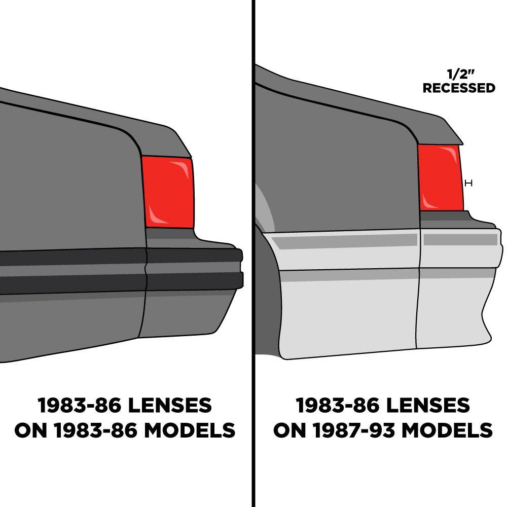 1983-84 Mustang Tail Light Lens - RH 