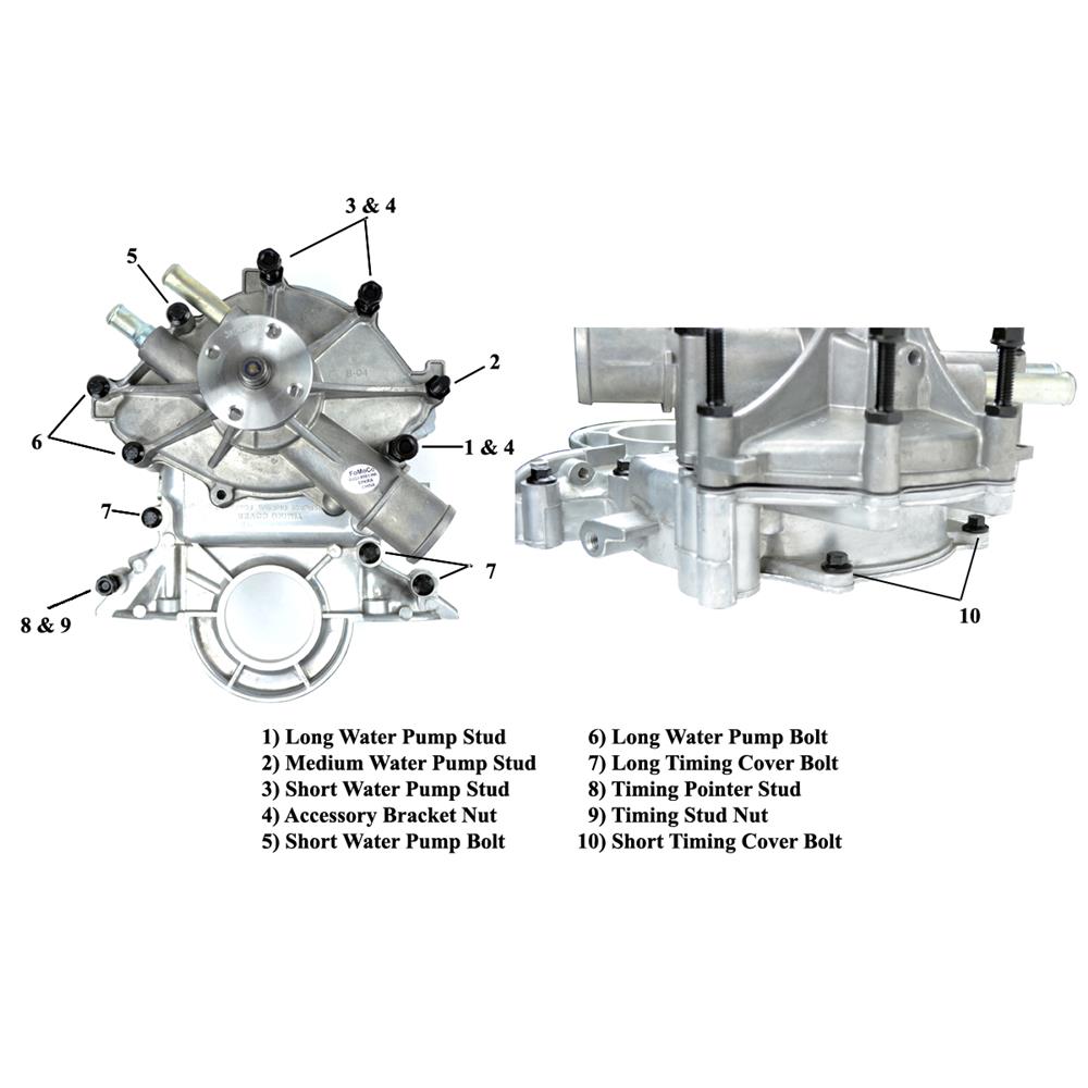 Fox Body Mustang 5.0 Water Pump Bolts & Stud Kit (7993)