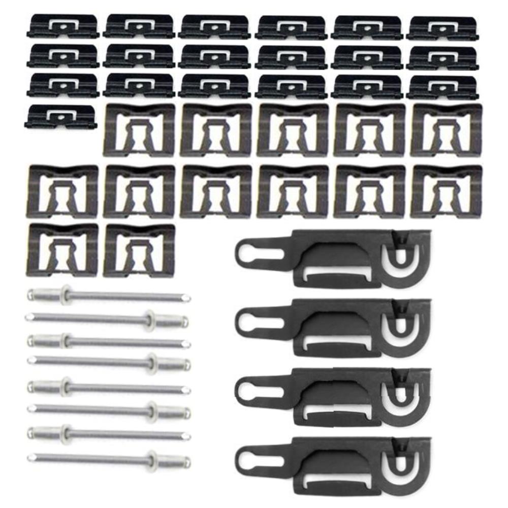 1979-93 Mustang Windshield and Rear Glass Molding Clip Kit  - Hatchback