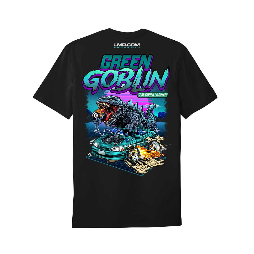 Green Goblin Fox Body Godzilla Swap T-Shirt  - Black