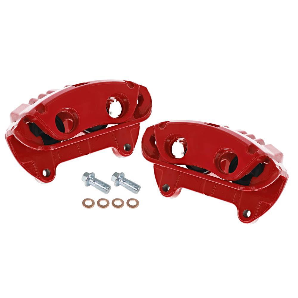 1994-2004 Mustang PowerStop 13" Cobra Style Front Brake Kit w/ Stock Rotors - Red