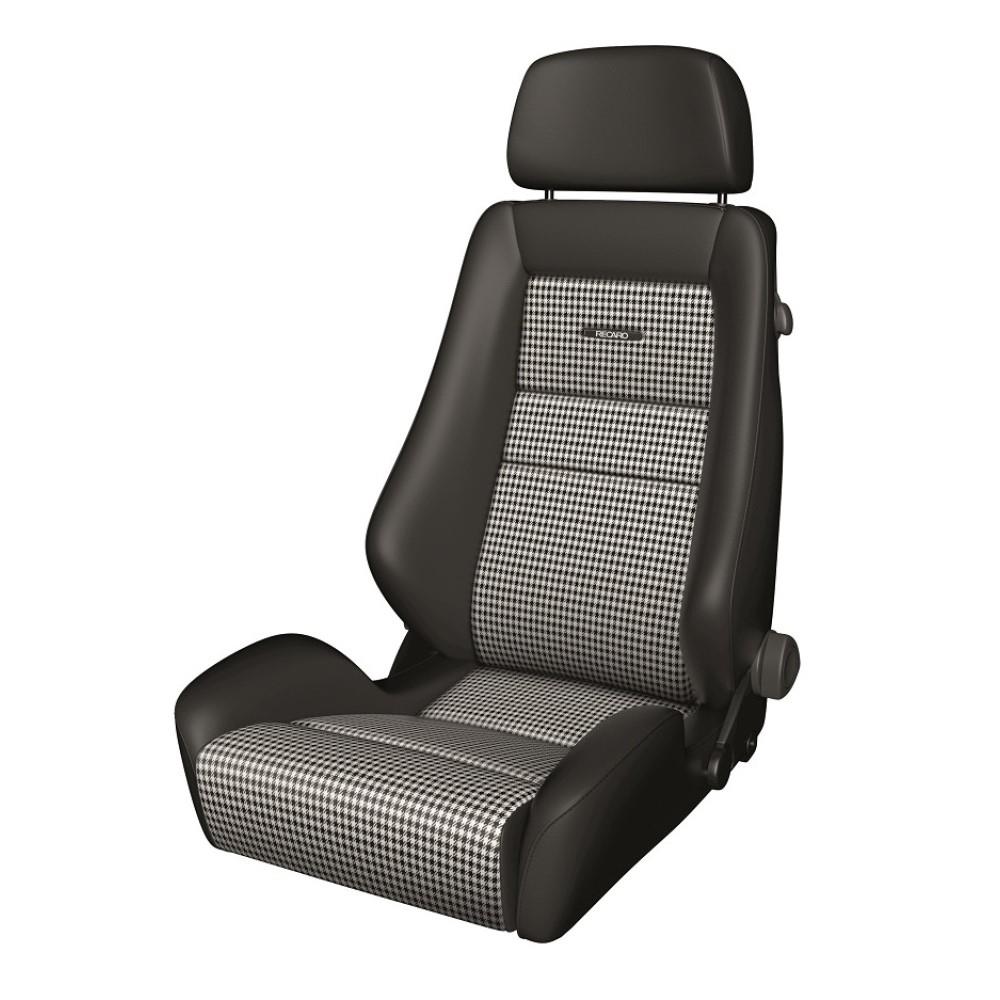 Recaro Classic LX Seat  - Black Leather/Houndstooth Insert