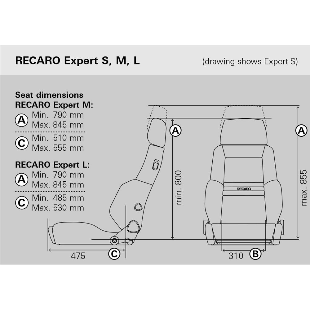 Recaro Expert Seat - S  - Black Cloth