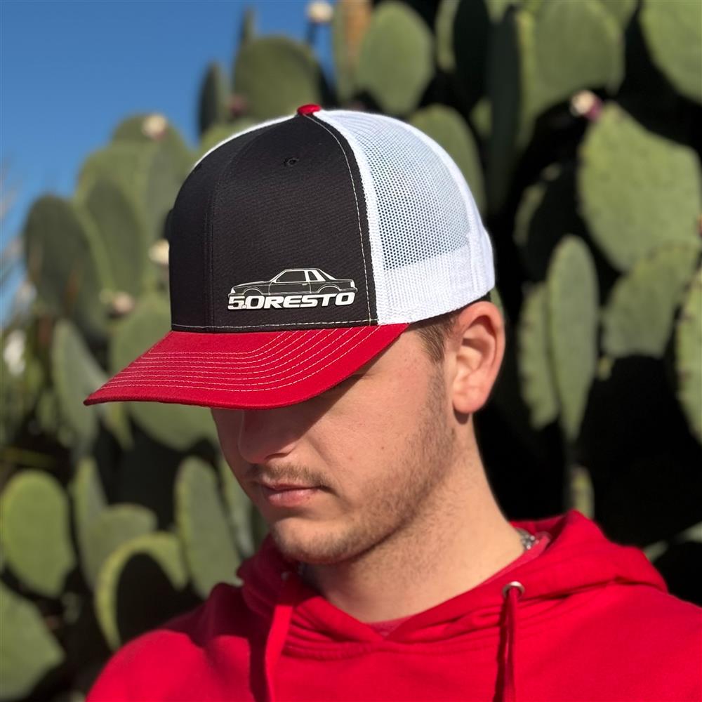5.0 Resto Fox Body Silhouette Hat  - Black & Red