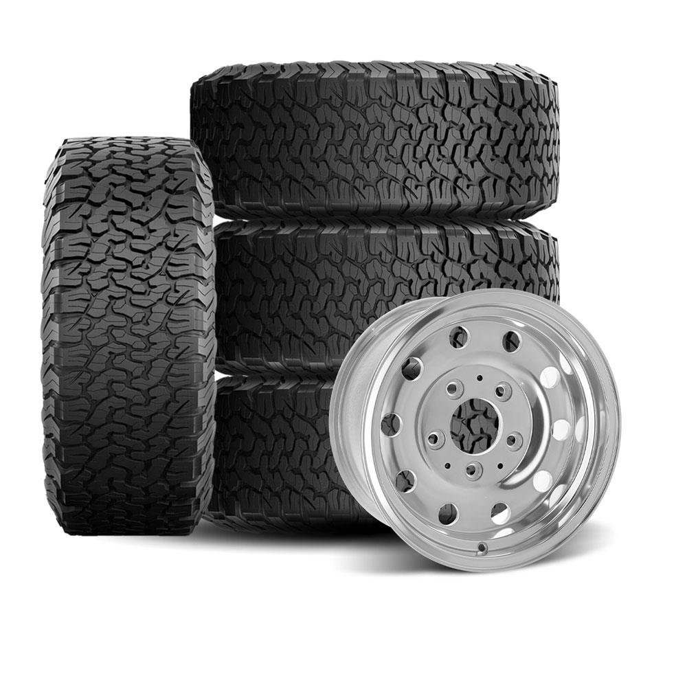 1992-96 Bronco SVE Factory Style 10-Hole Wheel & 32" BFG T/A Tire Kit  - 15x7.5" - Polished