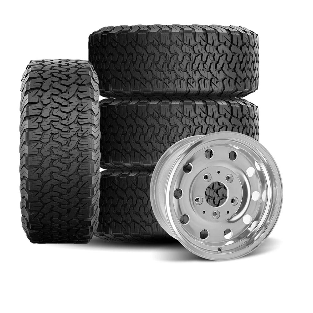 1992-96 Bronco SVE Factory Style 10-Hole Wheel & 33" BFG T/A Tire Kit  - 15x7.5" - Polished