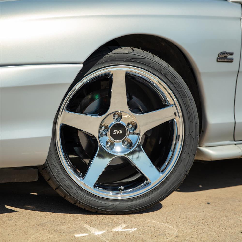 1994-2004 Mustang SVE 03 Cobra Wheel & Nitto Tire Kit - 18x9/10 - Chrome