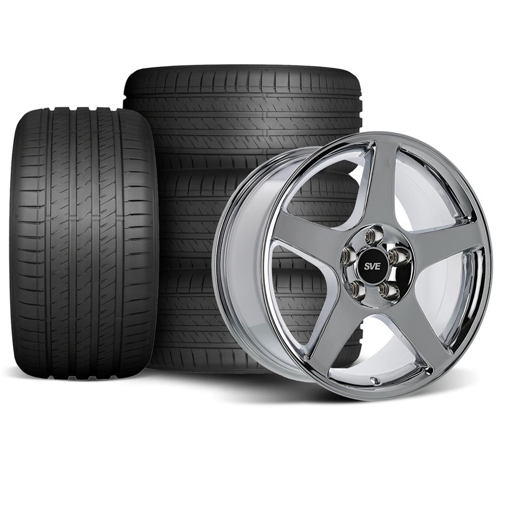 1994-2004 Mustang SVE 03 Cobra Wheel & Sumitomo Tire Kit - 18x9/10 - Chrome