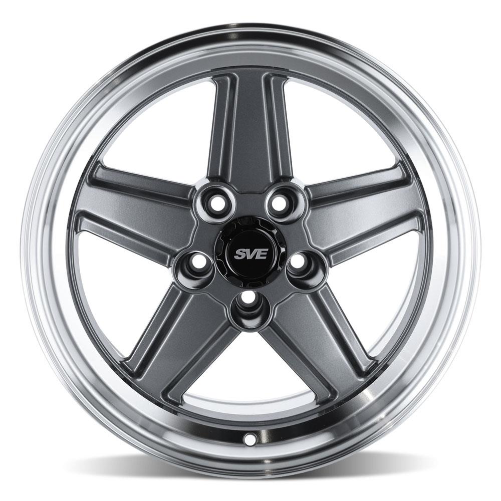 1979-93 Mustang SVE 5 Lug S89 Wheel Kit - 17x8/9  - Gunmetal