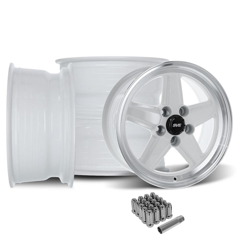 SVE Mustang 5 Lug S89 Wheel Kit - 17x8 - White (79-93)