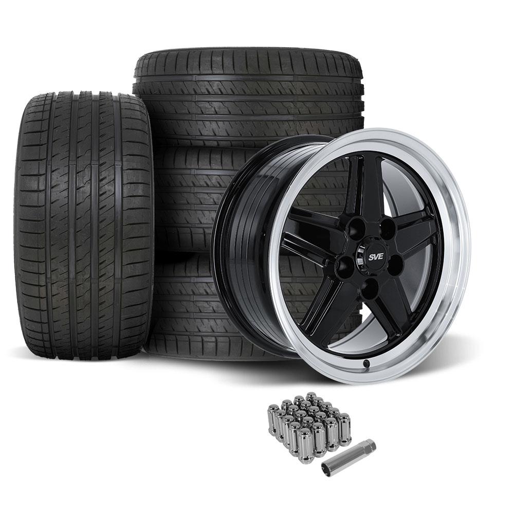 1979-93 Mustang SVE 5 Lug S89 Wheel & Sumitomo Tire Kit  - 17x8 - Black