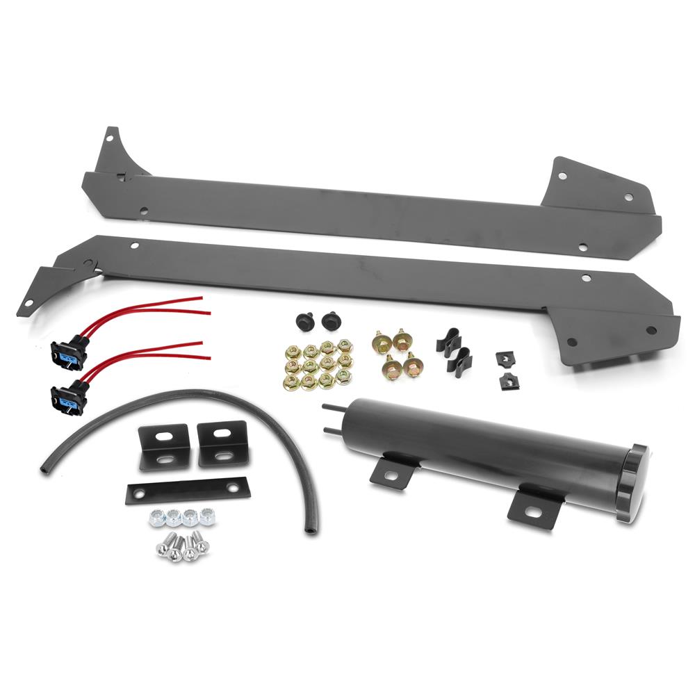 1986-93 Mustang SVE Aluminum Radiator & Contour Fan Kit with HD Hoses  - Black 5.0