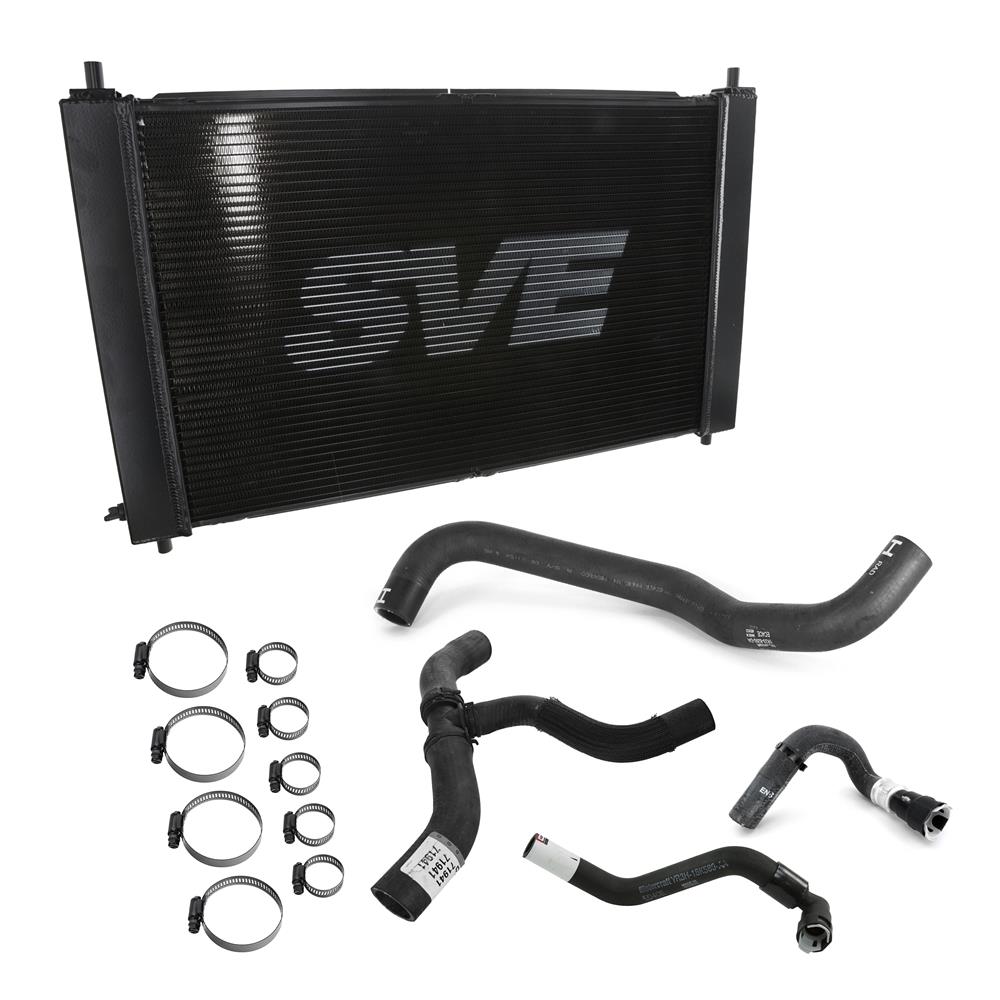 2001-04 Mustang SVE Aluminum Radiator & Rubber Hose Kit  - Black 4.6 2V