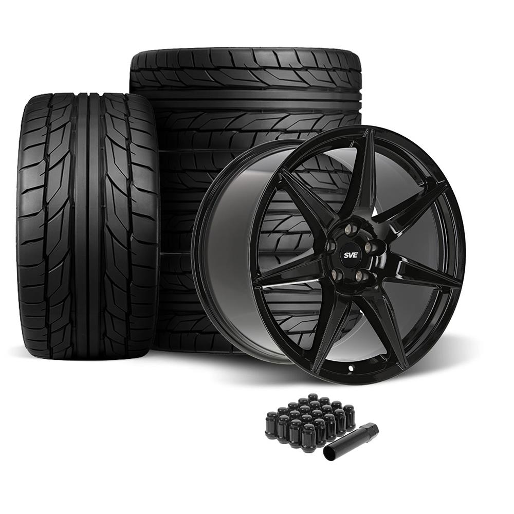 2005-2014 Mustang SVE CFX Wheel & Nitto Tire Kit 20x10/11 - Gloss Black
