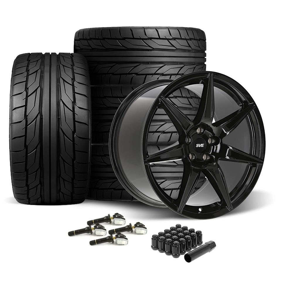 2015-2023 Mustang SVE CFX Wheel & Nitto Tire Kit 20x10/11 - Gloss Black