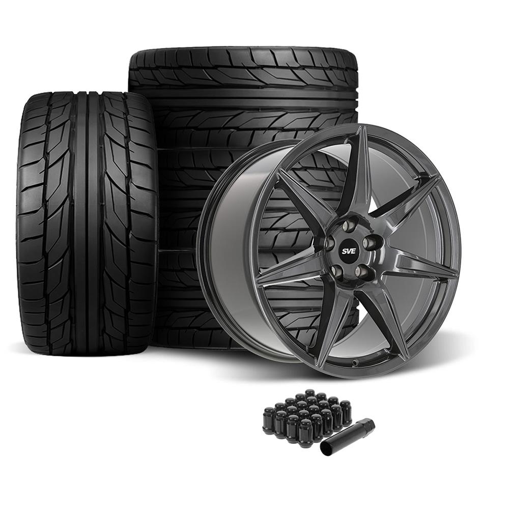 SVE Mustang CFX Wheel & Nitto Tire Kit 20x10/11 Gloss Graphite (05-14)
