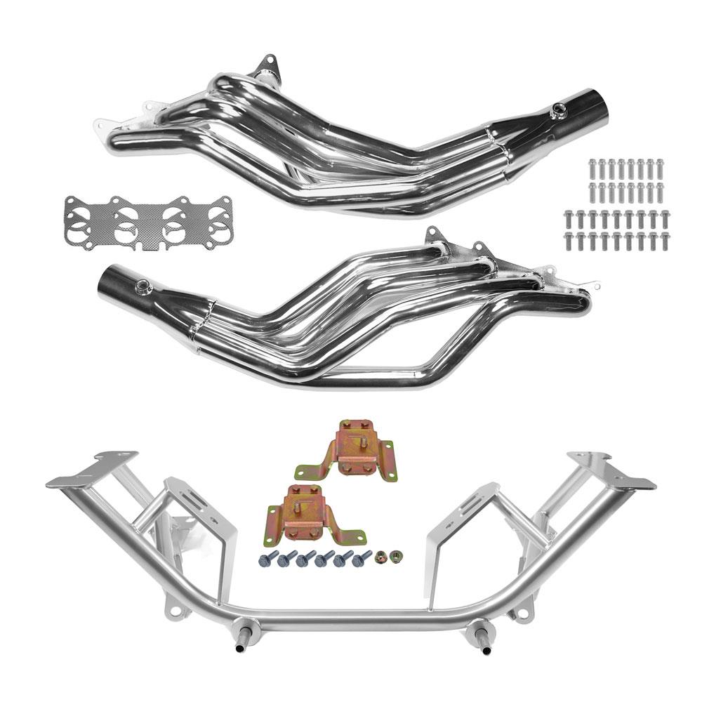 ユニオン：SUPER MUSTANG 動力ユニット、サーボ付き 新品未組立品 Mustang Coyote Swap Kit - SVE Long Tube Headers & UPR K-Member (79-04)