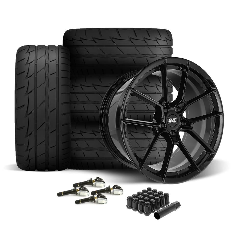 2015-23 Mustang SVE DHP1 Forged Wheel & Firestone Tire Kit - 19x10/11  - Black