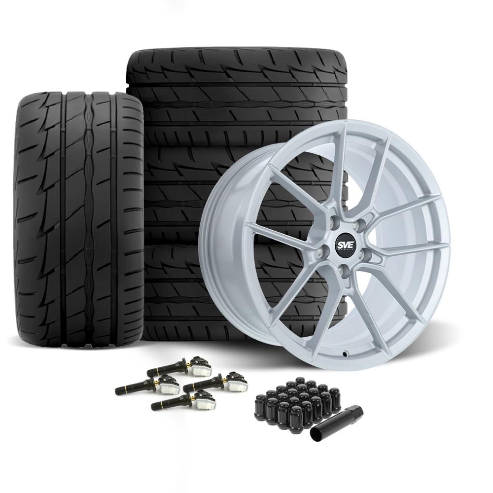 2015-23 Mustang SVE DHP1 Forged Wheel & Firestone Tire Kit - 19x10/11  - Silver