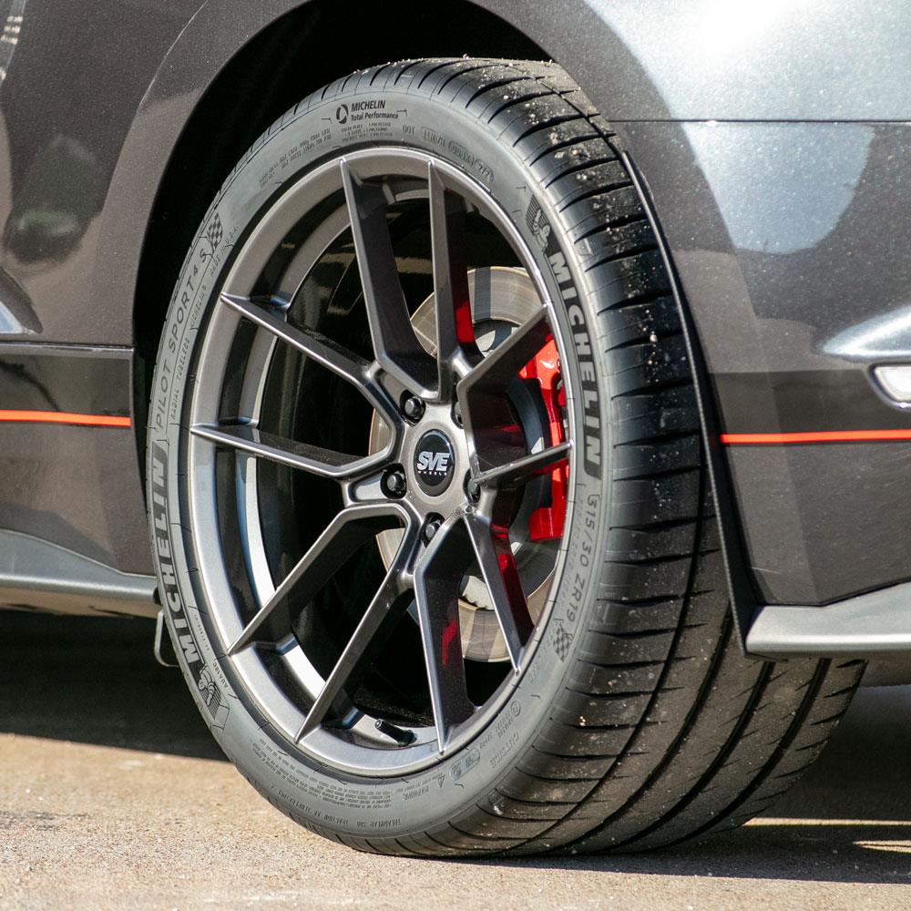 2015-23 Mustang SVE DHP1 Forged Wheel & Michelin Sport 4S Tire Kit  - 19x10.5/11 - Graphite Mach 1