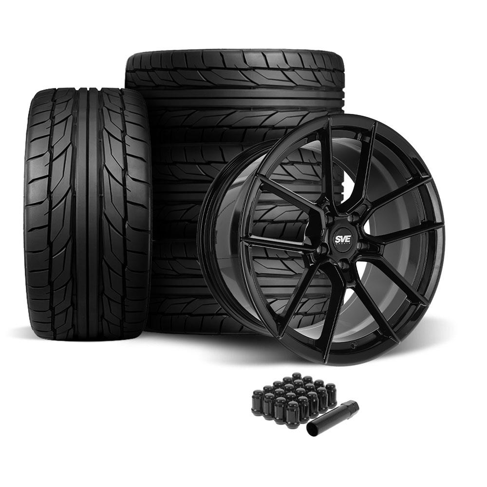 SVE Mustang DHP1 Forged Wheel & Nitto Tire Kit - 19x10/11 - Black