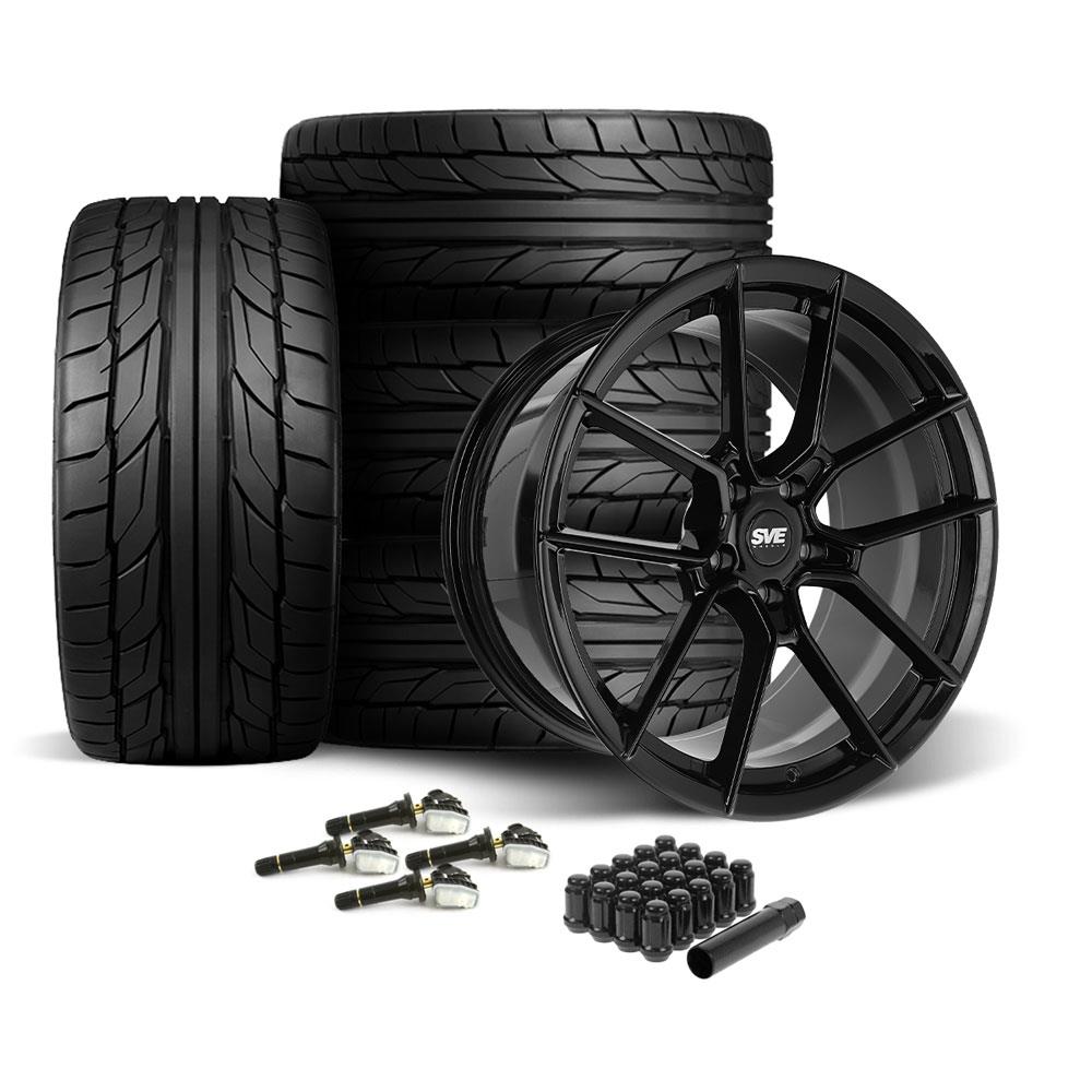SVE Mustang DHP1 Forged Wheel & Nitto Tire Kit - 19x10/11 - Black