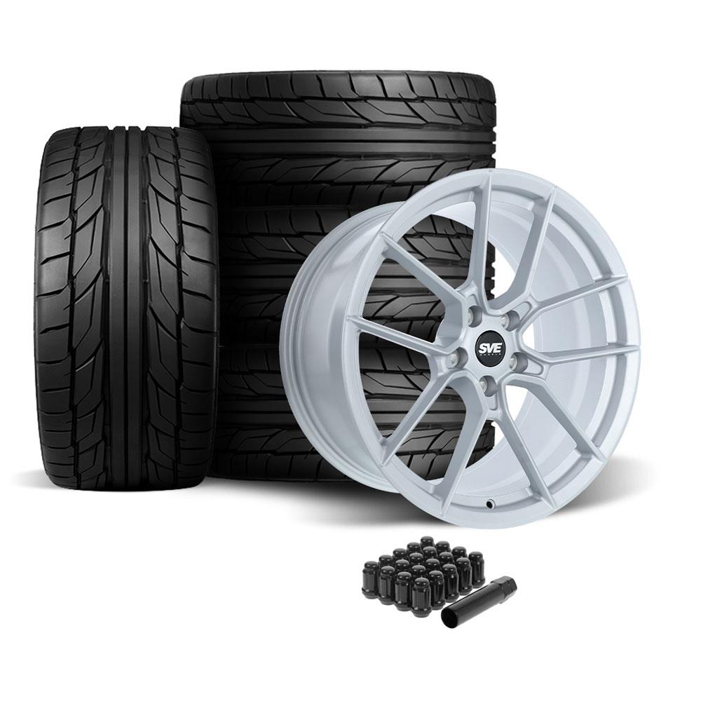 SVE Mustang DHP1 Forged Wheel & Nitto Tire Kit - 19x10/11 - Silver
