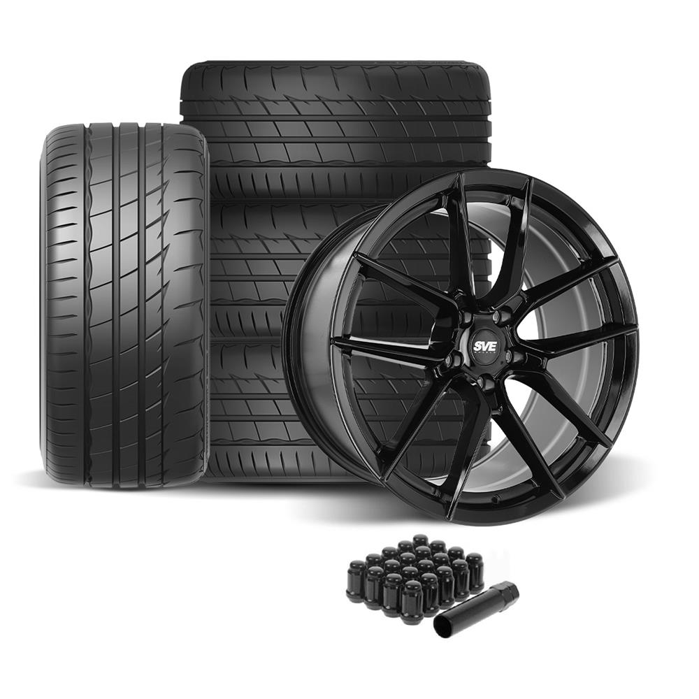 SVE Mustang DHP1 Wheel & Firestone Kit - 19x10 - Gloss Black (05-14)